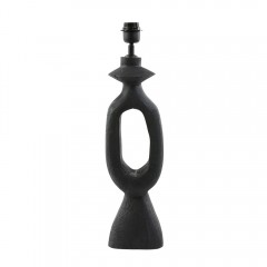 LAMP WOOD MATT BLACK DJ WITH BLACK SHADE 